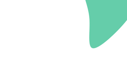 Abstract mint green curved shape on a clean white background, creating a modern, minimalist design. Ideal for presentations, graphic resources, or creative branding.