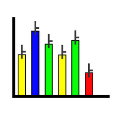 Obraz premium Simple bar chart with error bars, illustrating data and statistical analysis.