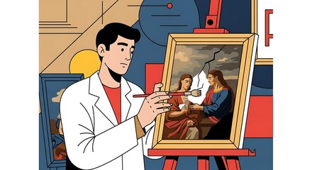 Art Restorer at Work.