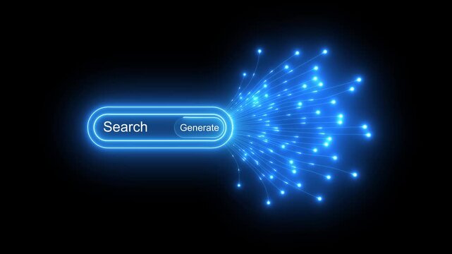 AI Button Generate design click to generative ai artificial intelligence user interface rounded image video generator symbol, on a black background. 4k