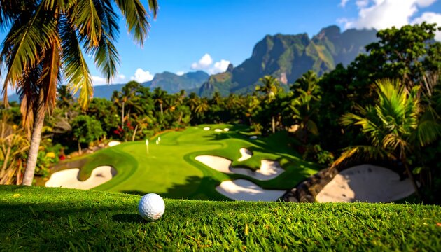 Tropical golf course view