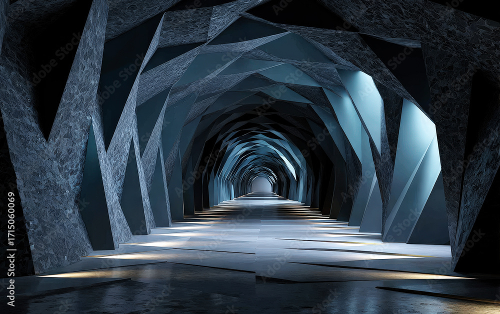 Aufkleber modern geometric tunnel with abstract and intricate design patterns