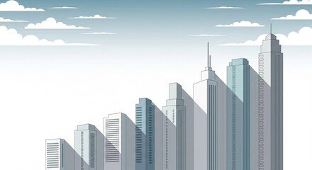 Skyscraper Staircase to Clouds
