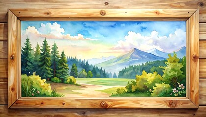 Enchanted Mountain Meadow Watercolor Painting