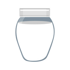 Blue and white plastic bottles with water and packaging elements in a clean 3D design