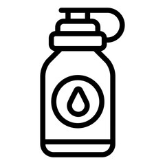 water bottle outline icon used in sport hydration activity