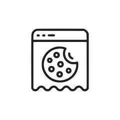 Illustration of a cookie bag, showcasing a delicious cookie with chocolate chips, perfect for representing snacks, treats, or bakery items in a simple and modern line art style