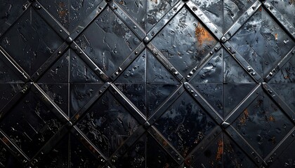 Intricate Black Metal Paneling Design