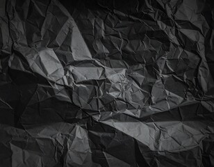 Intricate Crinkled Black Paper Texture Design