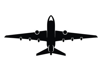 airplane silhouette vector art icon