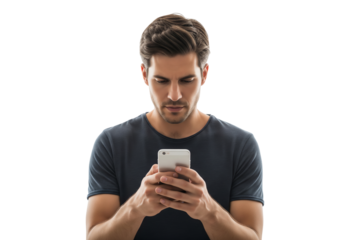 Man using smartphone