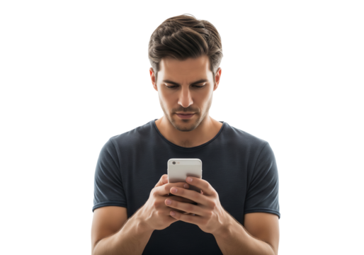 Man using smartphone