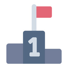 podium flat icon used for ranking in sport competition