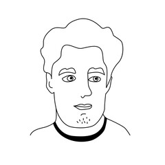 Isolated People Portraits – Hand Drawn Diverse Avatars in Ligne Claire Black and White Vector Set