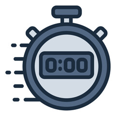 timer filled line icon used in sport competition measurement