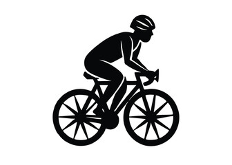 Naklejka premium cyclist silhouette vector art icon