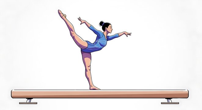 Gymnast Balance Beam Pose.