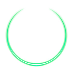 Green glowing arc ring on transparent background

