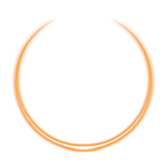 Orange luminous semicircle ring on transparent background
