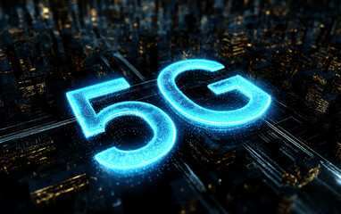 5G technology showcasing high-speed wireless communication in urban environment