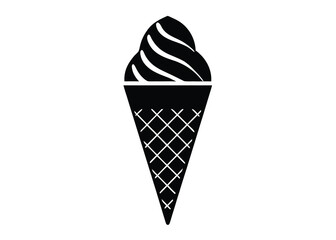 ice cream cone silhouette vector art icon
