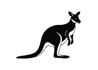 kangaroo silhouette vector art icon