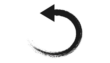 Simple black curved arrow on white background