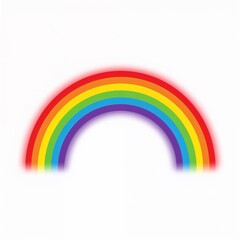 Colorful rainbow arc in vibrant hues on white background  
