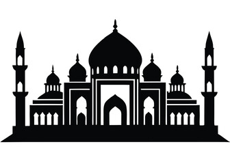 mosque silhouette vector art icon