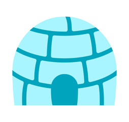 Simple blue igloo icon on white background. Clipart image isolated on background.