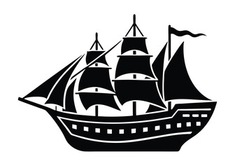 ship silhouette vector art icon