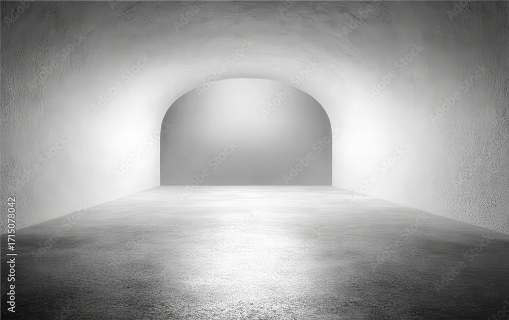 Poster empty tunnel with bright light at the end for abstract concept