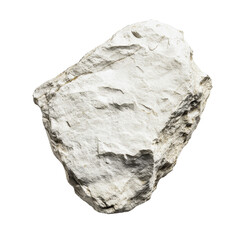 A textured white rock, A textured white rock with a rough exterior, emphasizing its unique geological features, isolated on transparent background