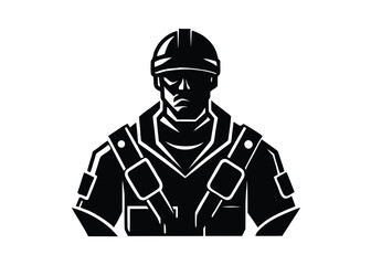 soldier silhouette vector art icon