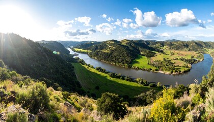Panoramic view of a river valley