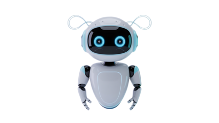 Cute futuristic robot character ready to assist with tasks or add a touch of whimsy to projects