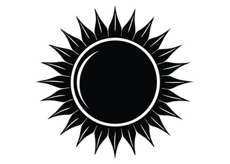 sun eclipse silhouette vector art icon