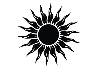 sun silhouette vector art icon