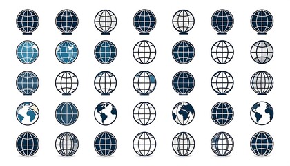 Various stylized globes