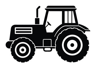 tractor silhouette vector art icon