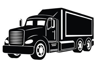 truck silhouette vector art icon