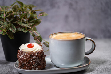 cup of coffee and cookies