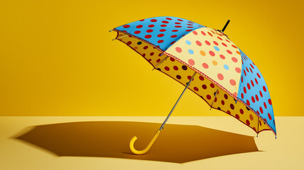 水玉カラーの傘を主役にしたスタジオ静物作品