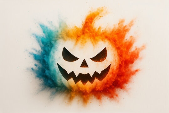 Halloween background pumpkin smoke dust and paint. Wallpaper design