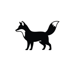 A striking black fox form is beautifully rendered as a silhouette