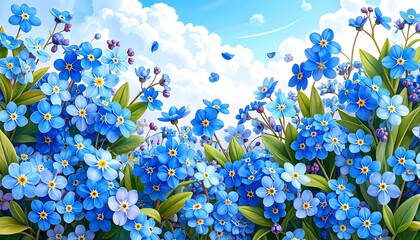 Vibrant Forget-Me-Nots in Bloom