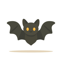 Halloween bat with wings spread flat illustration isolated on white background