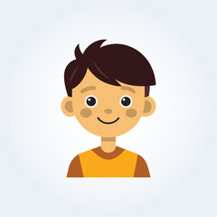 A cartoon character illustration of a boy smiling