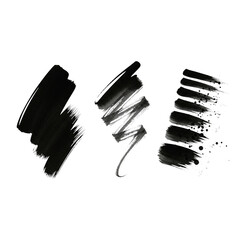 Abstract black ink brush strokes create a bold, modern design element that adds a touch of artistic flair and sophistication to any project, perfect for branding and web design needs