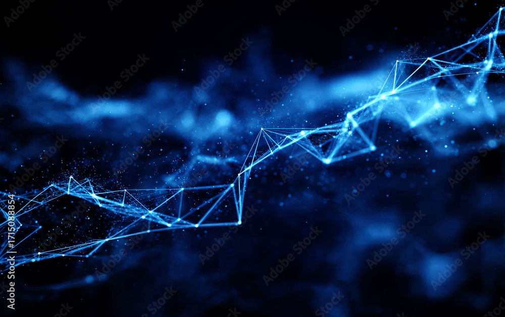 Poster abstract digital network structure with connected dots and lines